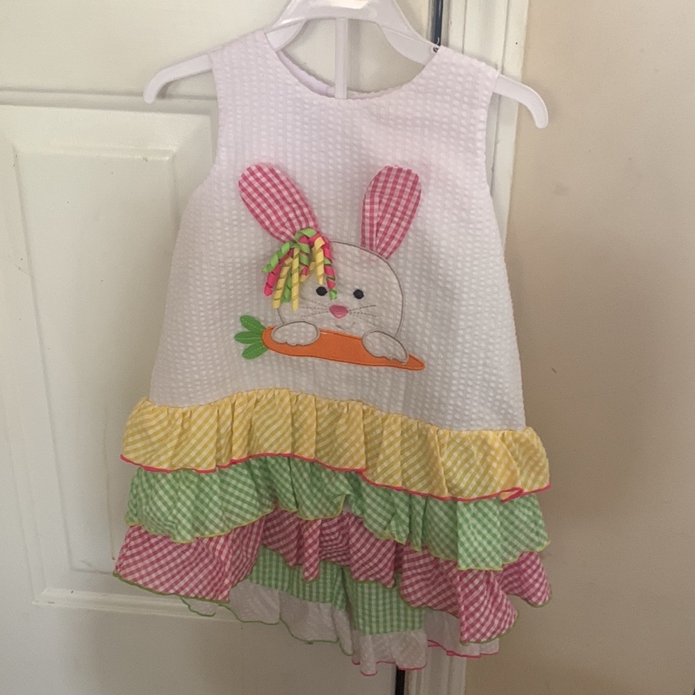 Easter 2 piece ruffle Bonnie Jean bunny outfit, size 4T